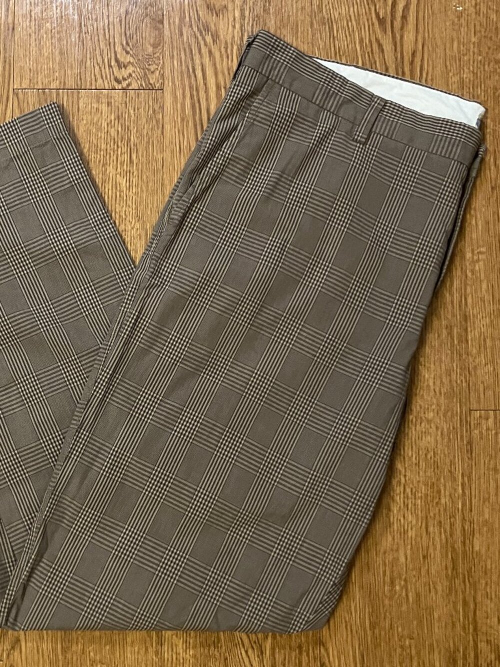 Vintage Y2K J Crew Plaid Pants Brown Glen Check Cotton Chino Trousers